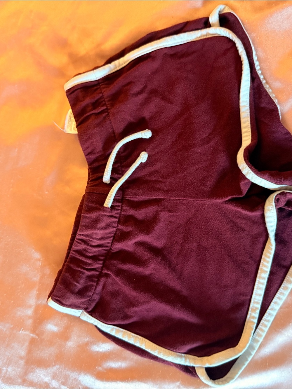 Maroon Athletic Lounge Shorts with White Piping